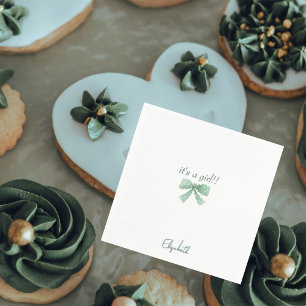 Serviette En Papier C'est un Baby shower de la boue verte pour filles