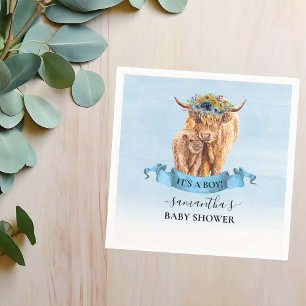Serviette En Papier C'est un Baby shower de vache de Boy Blue Highland