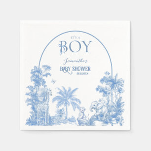 Serviette En Papier C'est un Baby shower Elegant Blue Toile Garçon Saf