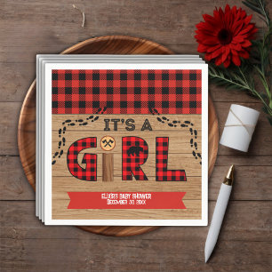 Serviette En Papier C'est un Baby shower en bois rustique pour filles