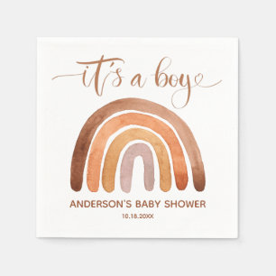 Serviette En Papier C'est un garçon - Boho Rainbow Baby shower servie