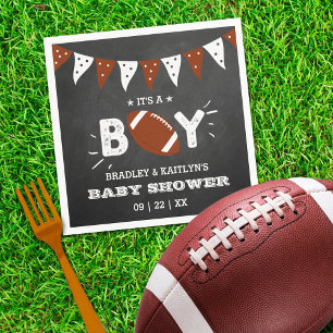 Serviette En Papier C'est un garçon ! Football Thème Co-ed Baby shower