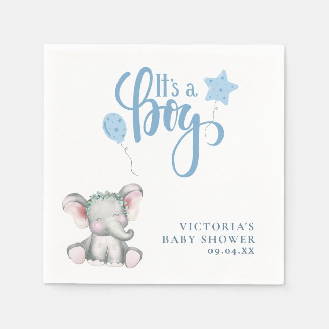 Serviette En Papier C'est un petit éléphant Baby shower de script simp (Devant)