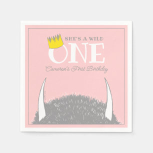Serviette En Papier C'est un Wild One - 1er Anniversaire Gold Crown
