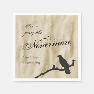 Serviette En Papier C'est une fête comme Nevermore Raven Halloween