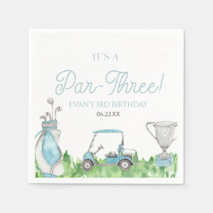 Serviette En Papier C'est une partie trois Blue Golf 3ème fête d'anniv