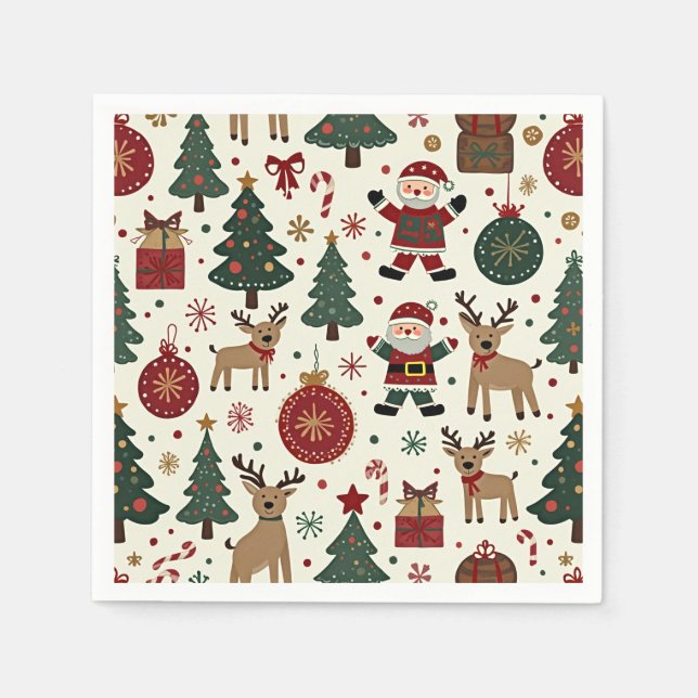 Serviette En Papier C'est une serviette de Noël. (Devant)