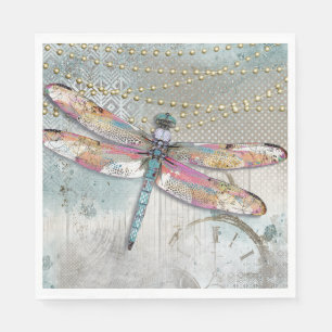 Serviette En Papier C'Est Votre Temps Dragonfly Napkin