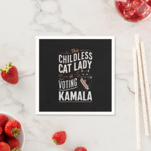 Serviette En Papier Cette dame aux chats sans enfants vote Kamala