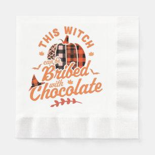 Serviette En Papier Cette sorcière peut être soudoyée avec Halloween a