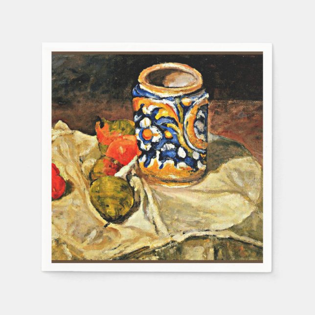 Serviette En Papier Cezanne - La vie morte avec l'artisanat italien (Devant)