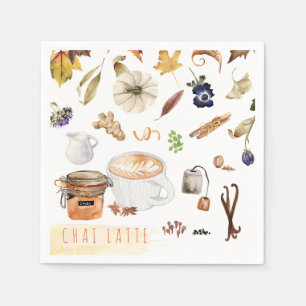 Serviette En Papier Chai Latte Action de grâce Friendsgiving