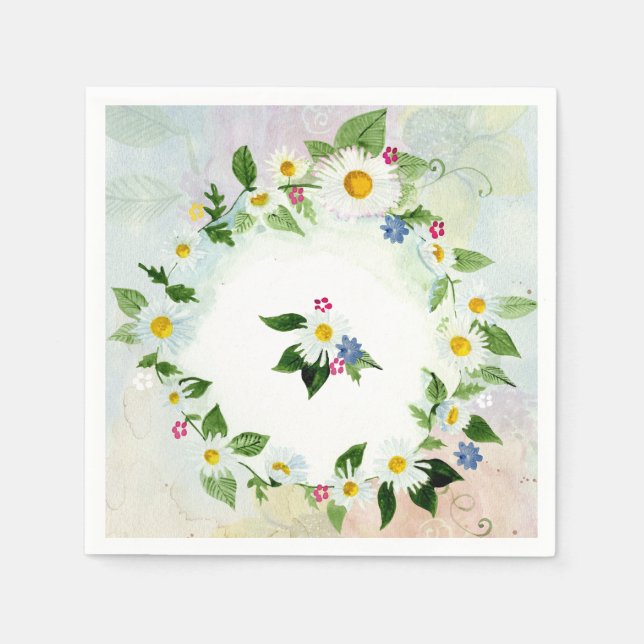 Serviette En Papier Chaîne de marais Fête des mariées florale (Devant)