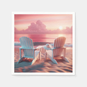 Serviette En Papier Chaises Adirondack En Coucher De Soleil Rose