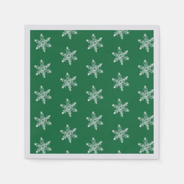 Serviette En Papier Chalk Snowflake Motif serviettes (Devant)