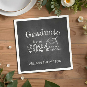 Serviette En Papier Chalkboard High School Photo Graduation