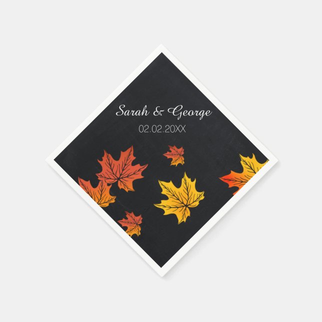 Serviette En Papier chalkboard tomber serviettes mariage personnalisée (Coin)