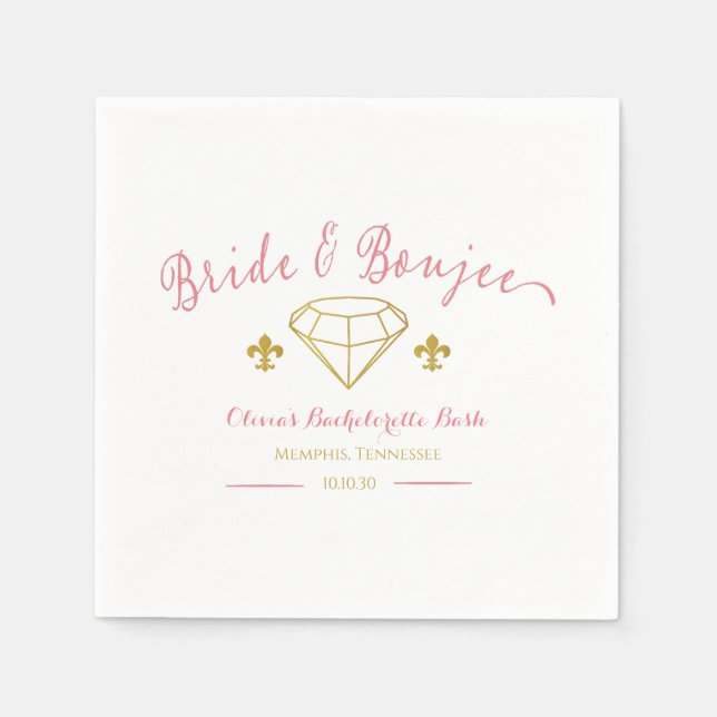 Serviette En Papier Chambre Boujee Diamond Bachelorette (Devant)