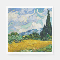 Champ de blé Van Gogh avec Cyprès. Impressionnisme