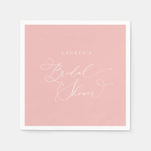 Serviette En Papier Champagne Blush Fête des mariées moderne