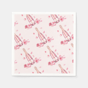 Serviette En Papier Champagne floral Brunch pour enterrement de vie