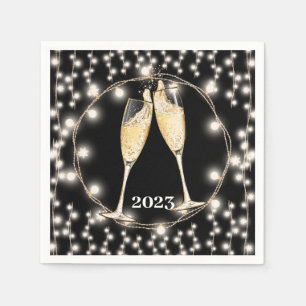 Serviette En Papier Champagne Toast String Lights Classic