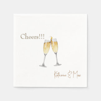 Serviette En Papier Champagne Toast Wedding Personalized Cocktail