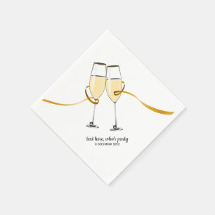 Serviette En Papier Champagne, vin, whimsical, Papier de Cocktail serv