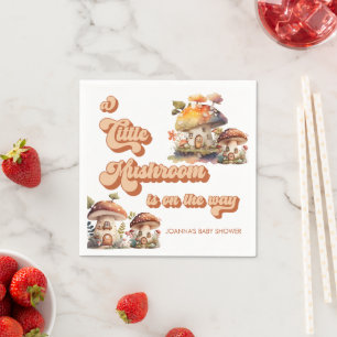 Serviette En Papier Champignon   Baby shower aquarelle mignonne
