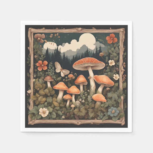 Serviette En Papier Champignon Cottagecore (Devant)