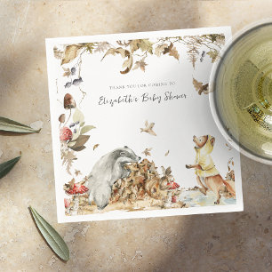 Serviette En Papier Champignon d'automne   Baby shower forestier