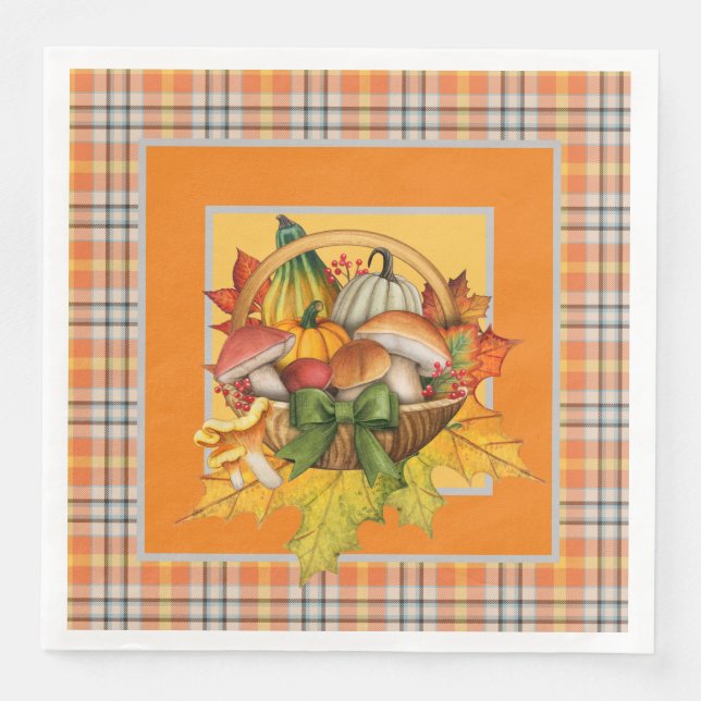 Serviette En Papier Champignons d'automne (Devant)