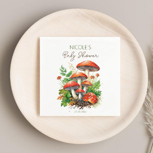Serviette En Papier Champignons de la forêt sauvage baby shower imprim
