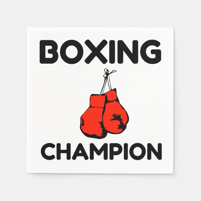 SERVIETTE EN PAPIER CHAMPION DE BOXING (Devant)