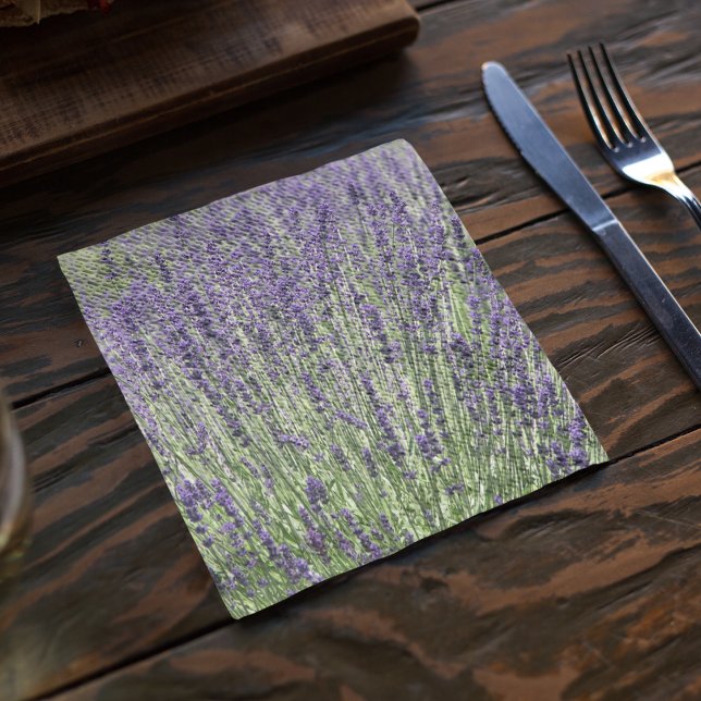 Serviette En Papier Champs de lavande violet Floral (In Situ Table)