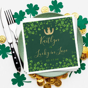 Serviette En Papier Chanceux en amour Mariage Saint-Patrick