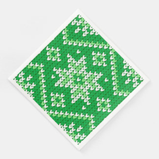 Serviette En Papier Chandail de Noël Knit Green Snowflake