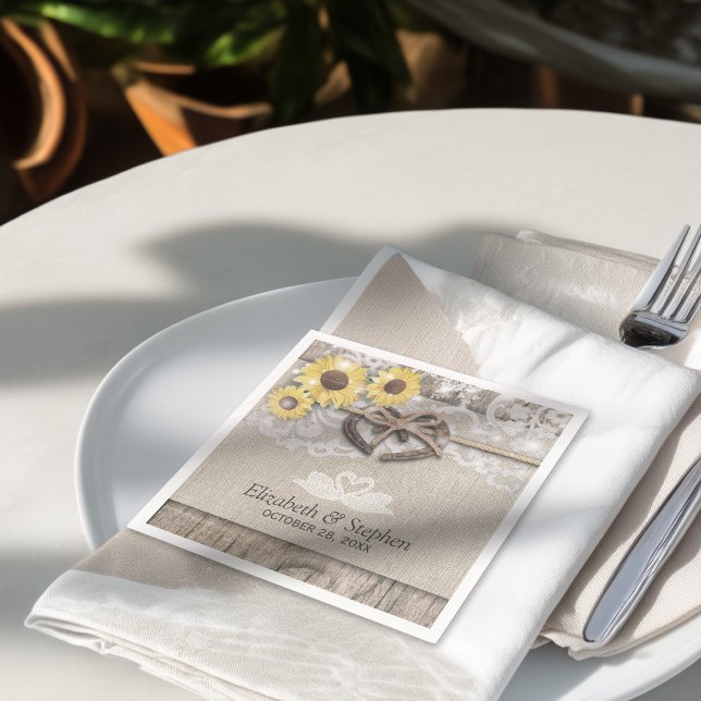 Serviette En Papier Chandails Burlap Lace Wedding shower (Créateur téléchargé)