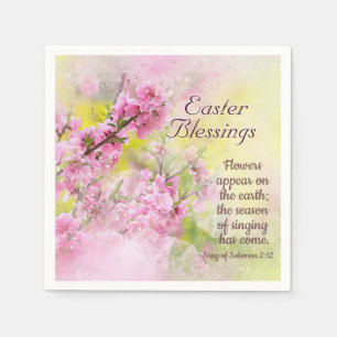 Serviette En Papier Chanson de Pâques de Salomon 2:12 Fleur rose