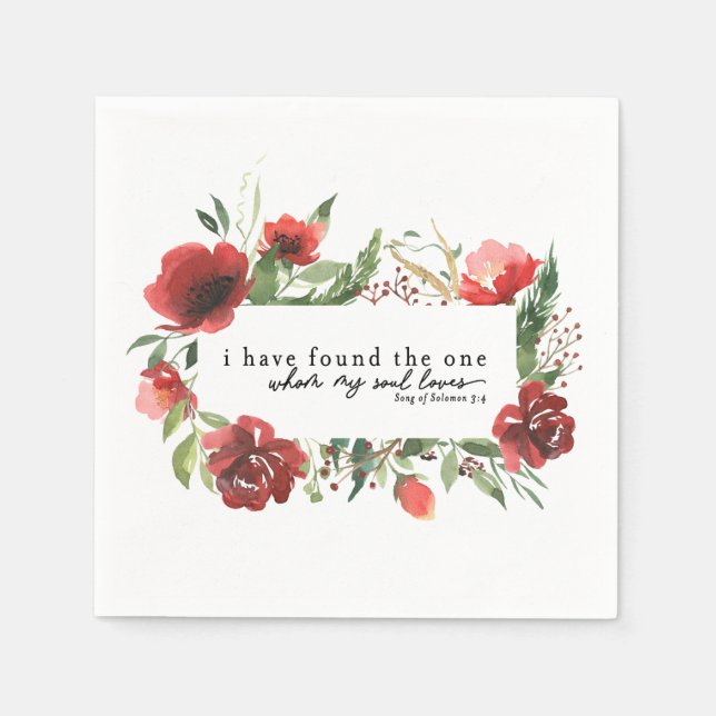 Serviette En Papier Chanson de Salomon 3:4 J'ai trouvé le Mariage uniq (Devant)