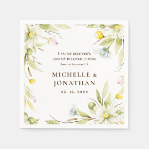 Serviette En Papier Chanson de Salomon 6:3 Bible Fleur sauvage Mariage