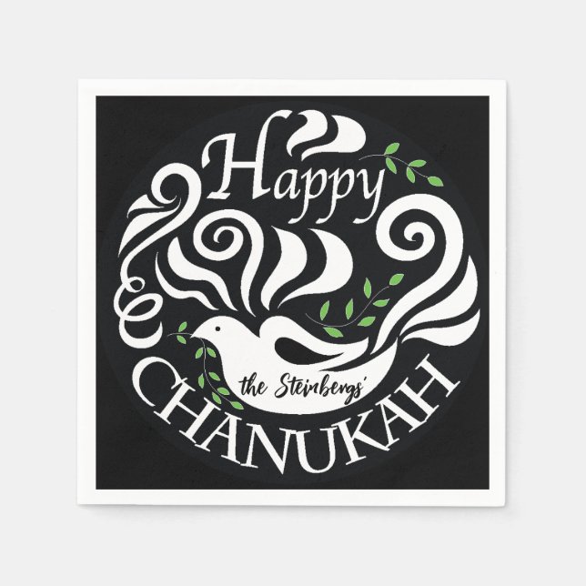 Serviette En Papier Chanukah Dove (Devant)
