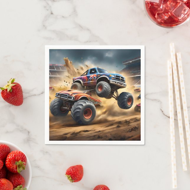 Serviette En Papier Chaos on Wheels : Monster Truck Smash Derby, (En situation)