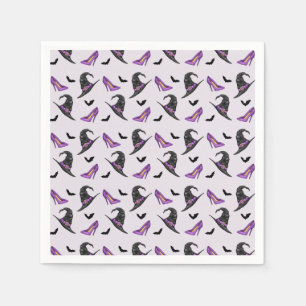 Serviette En Papier Chapeau de sorcière avec chaussures motif Hallowee