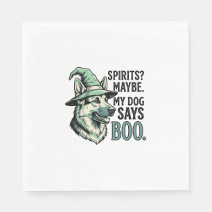 Serviette En Papier Chapeau De Sorcière Chien Gravure Vintage Humour H