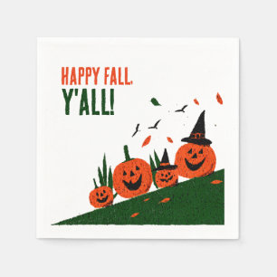 Serviette En Papier Chapeau de sorcière citrouille mignon Happy Fall Y