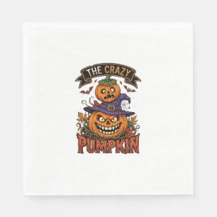 Serviette En Papier Chapeau de sorcière de Halloween Citrouille Folle