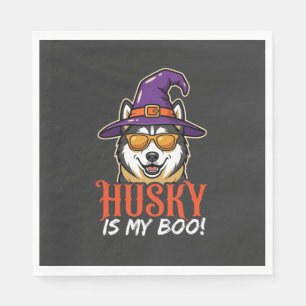 Serviette En Papier Chapeau De Sorcière De Mon Boo Husky D'Halloween