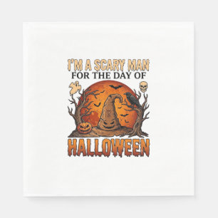 Serviette En Papier Chapeau de sorcière d'Halloween de l'homme effraya