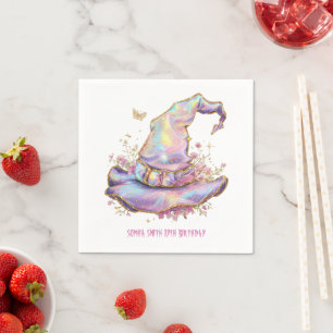 Serviette En Papier Chapeau de Sorcière Iridescent Anniversaire